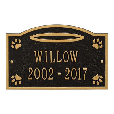 Angel In Heaven Pet Gold Dedication Plaque